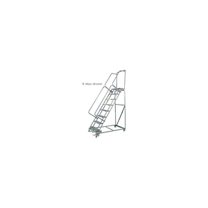 5 STEP 16"WX46"D STAINLESS STEEL ROLLING SAFETY LADDER - PERFORATED TREAD by Ballymore