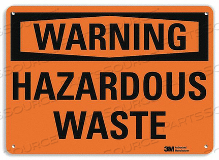 WARNING SIGN HAZARDOUS WASTE 10 IN H by Lyle Signs Inc.