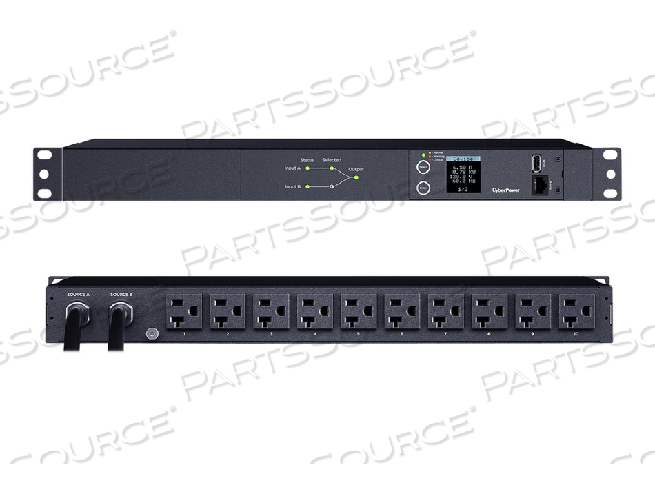 METERED ATS SERIES PDU24002, POWER DISTRIBUTION UNIT (RACK-MOUNTABLE), AC 100-120 V, 1-PHASE, SERIAL, INPUT: 2 X NEMA L5-20P, OUTPUT CONNECT by CyberPower METERED ATS SERIES PDU24002, POWER DISTRIBUTION UNIT (RACK-MOUNTABLE), AC 100-120 V, 1-PHASE, SERIAL, INPUT: 2 X NEMA L5-20P, OUTPUT CONNECT by CyberPower