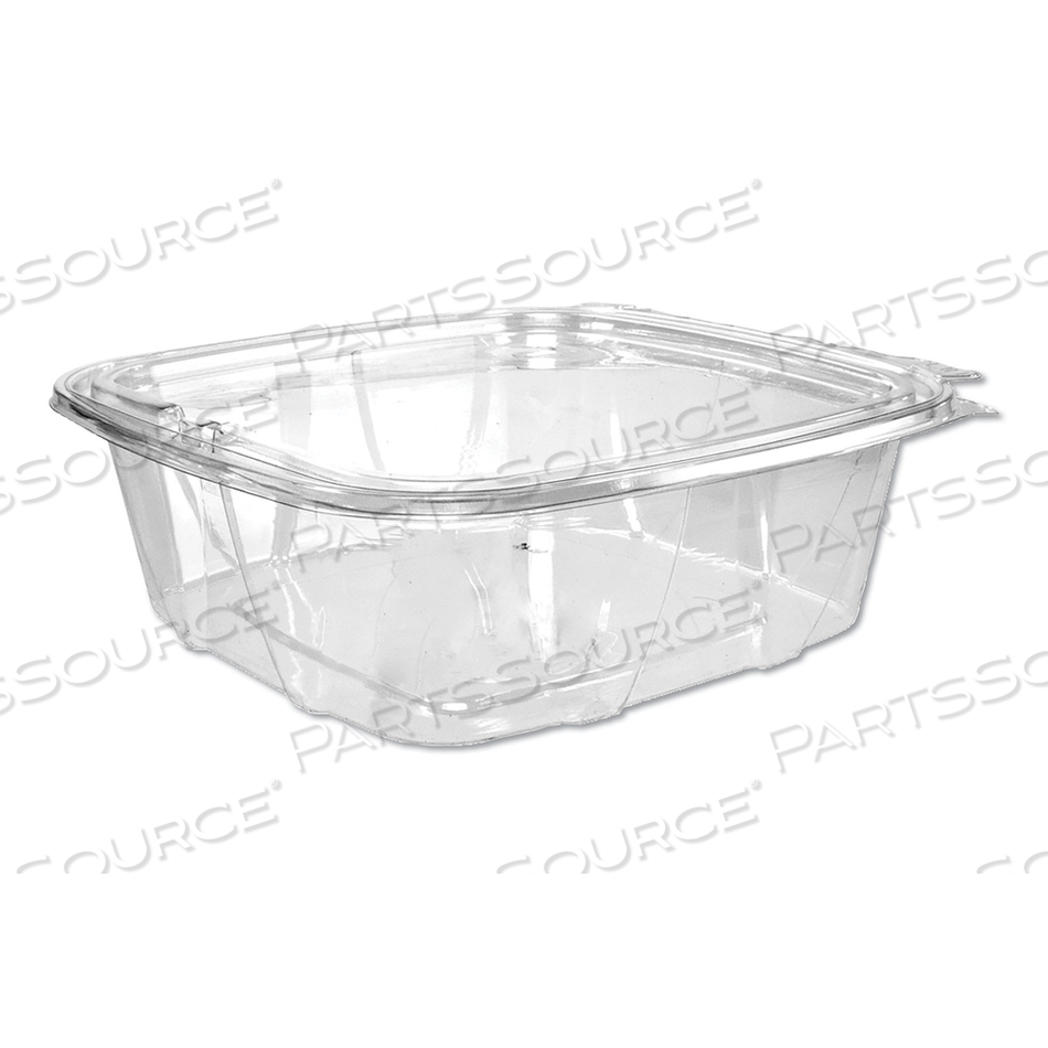 CLEARPAC SAFESEAL TAMPER-RESISTANT/EVIDENT CONTAINERS, FLAT LID, 48 OZ, 7.8 X 8.1 X 2.5, CLEAR, PLASTIC, 100/BAG by Dart Container Corporation CLEARPAC SAFESEAL TAMPER-RESISTANT/EVIDENT CONTAINERS, FLAT LID, 48 OZ, 7.8 X 8.1 X 2.5, CLEAR, PLASTIC, 100/BAG by Dart Container Corporation