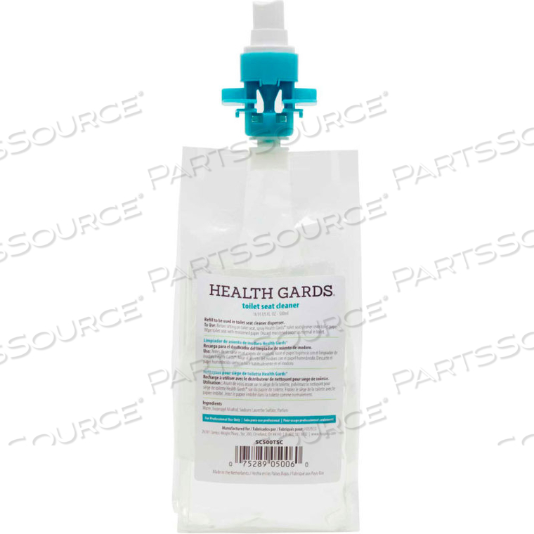 HEALTH GARDS TOILET SEAT CLEANER - PLEASANT SCENT, 500 ML, 12/CASE by Hospeco HEALTH GARDS TOILET SEAT CLEANER - PLEASANT SCENT, 500 ML, 12/CASE by Hospeco