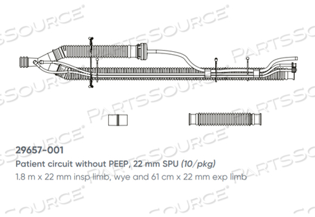 1.8M X 22MM PATIENT CIRCUIT ASSEMBLY by ZOLL Medical - Vent 211