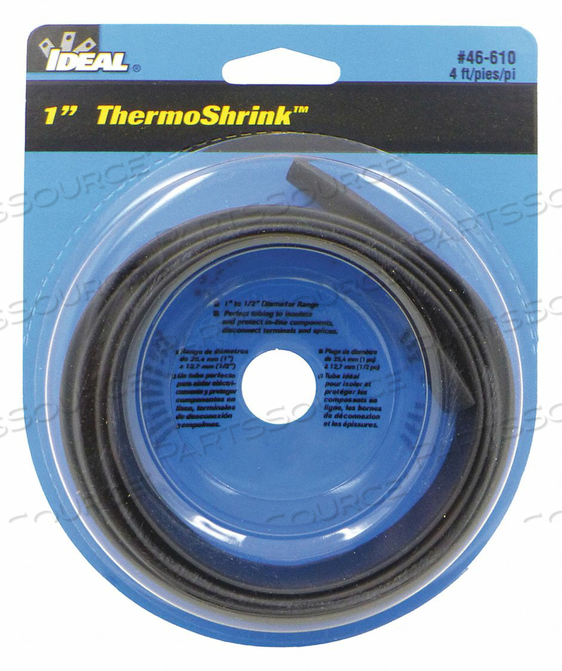 SHRINK TUBING 1.043IN ID BLACK 4FT PK5 by Ideal Industries Inc.