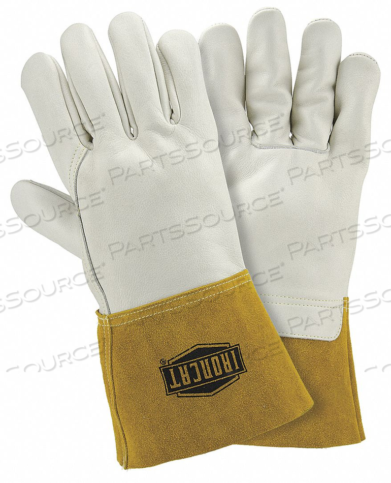 IRONCAT HEAVYWEIGHT TOP GRAIN COWHIDE MIG WELDING GLOVES, IVORY, MEDIUM, ALL LEATHER by West Chester