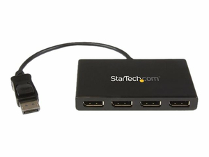 SPLITTER, 4-PORT DISPLAYPORT 1.2, 4.1IN WIDTH, 0.6IN HEIGHT, BLACK, PLASTIC, 15.2IN LENGTH, 60HZ FREQUENCY RANGE, 78.74IN MAX TRANSFER DISTA by StarTech.com Ltd.