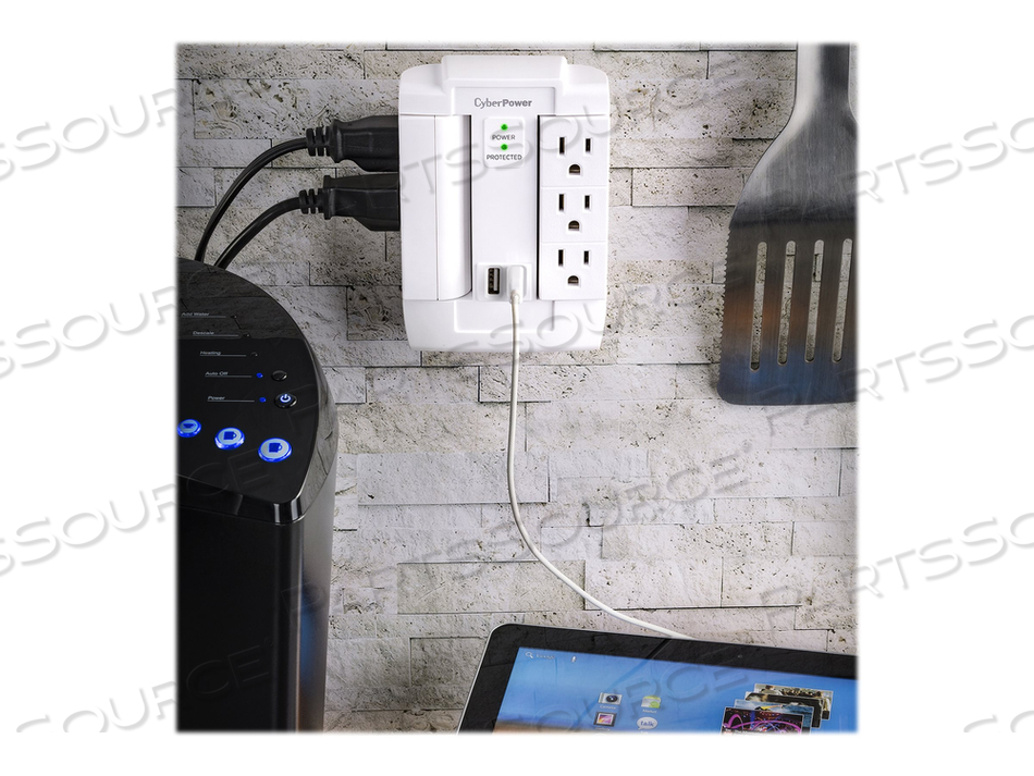 PROFESSIONAL SERIES CSP600WSURC2, SURGE PROTECTOR, AC 125 V, OUTPUT CONNECTORS: 6 by CyberPower