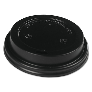 DISPOSABLE HOT CUP LID, FOR 10 OZ_12 OZ_16 OZ_20 OZ CUP CAPACITY, BLACK by Boardwalk