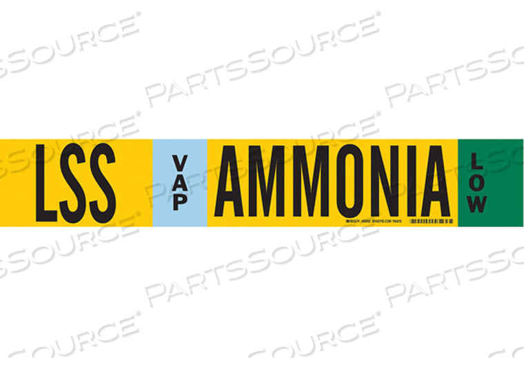 AMMONIA PIPE MARKER LSS 8IN AND ABOVE by Brady Americas AMMONIA PIPE MARKER LSS 8IN AND ABOVE by Brady Americas
