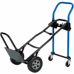 3-IN-1 CONVERTIBLE HAND TRUCK - SOLID RUBBER & NOSE EXTENSION - 500 LB. CAP by Harper