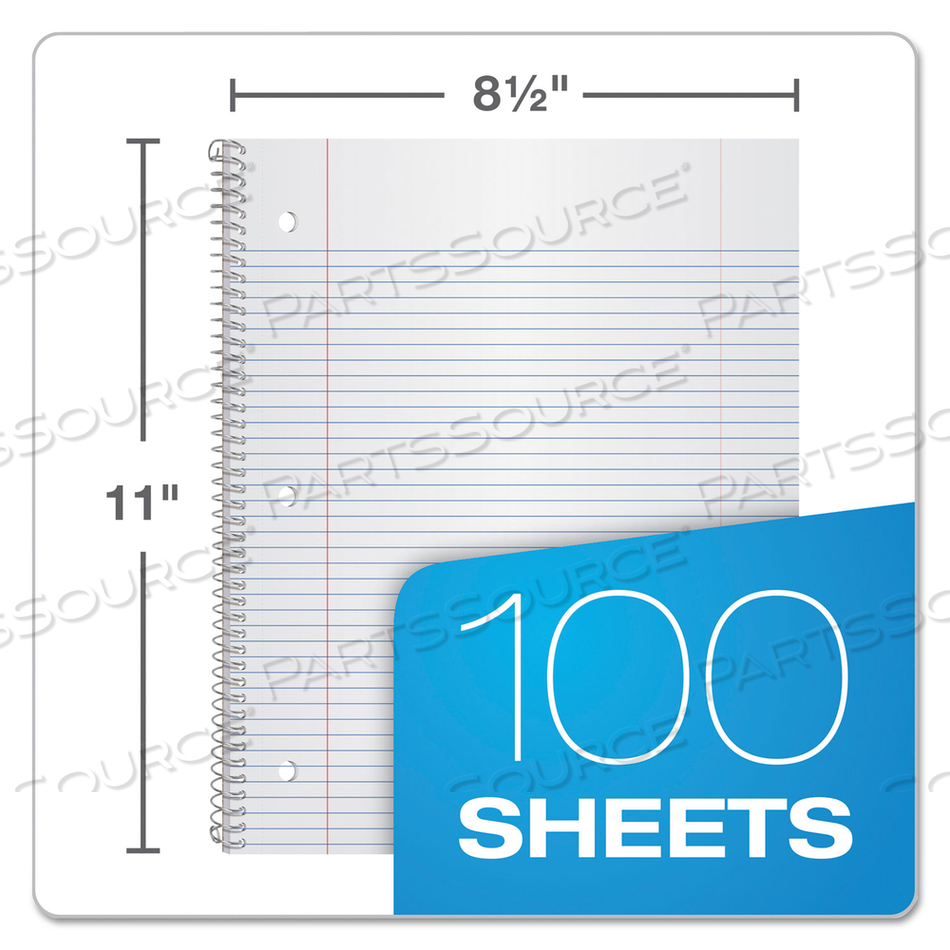 EARTHWISE BY OXFORD RECYCLED SINGLE SUBJECT NOTEBOOK, MEDIUM/COLLEGE RULE, RANDOMLY ASSORTED COVERS, 11 X 8.5, 100 SHEETS 