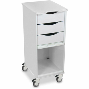 CORE SP SPACE SAVING LAB CART WITH CLEAR SLIDING DOOR, 15"W X 19"D X 35"H, WHITE by TrippNT, Inc