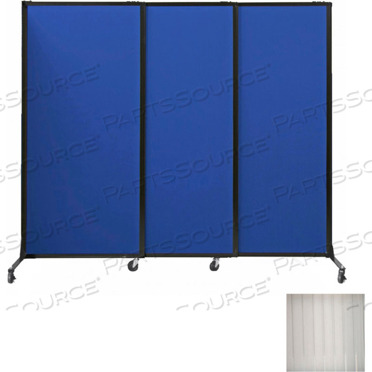 PORTABLE ACOUSTICAL PARTITION PANELS, SLIDING PANELS, 80"X7' WITH CASTERS, CLEAR by Versare Solutions, Inc. PORTABLE ACOUSTICAL PARTITION PANELS, SLIDING PANELS, 80"X7' WITH CASTERS, CLEAR by Versare Solutions, Inc.