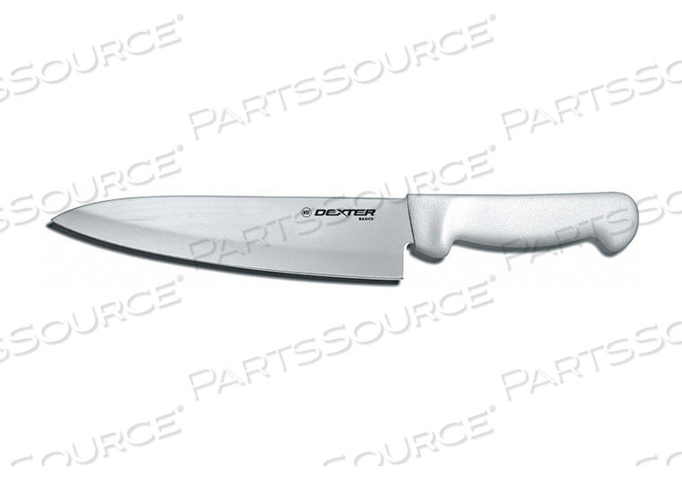 COOK'S KNIFE, HIGH CARBON STEEL, STAMPED, WHITE HANDLE, 8"L by Dexter Russell