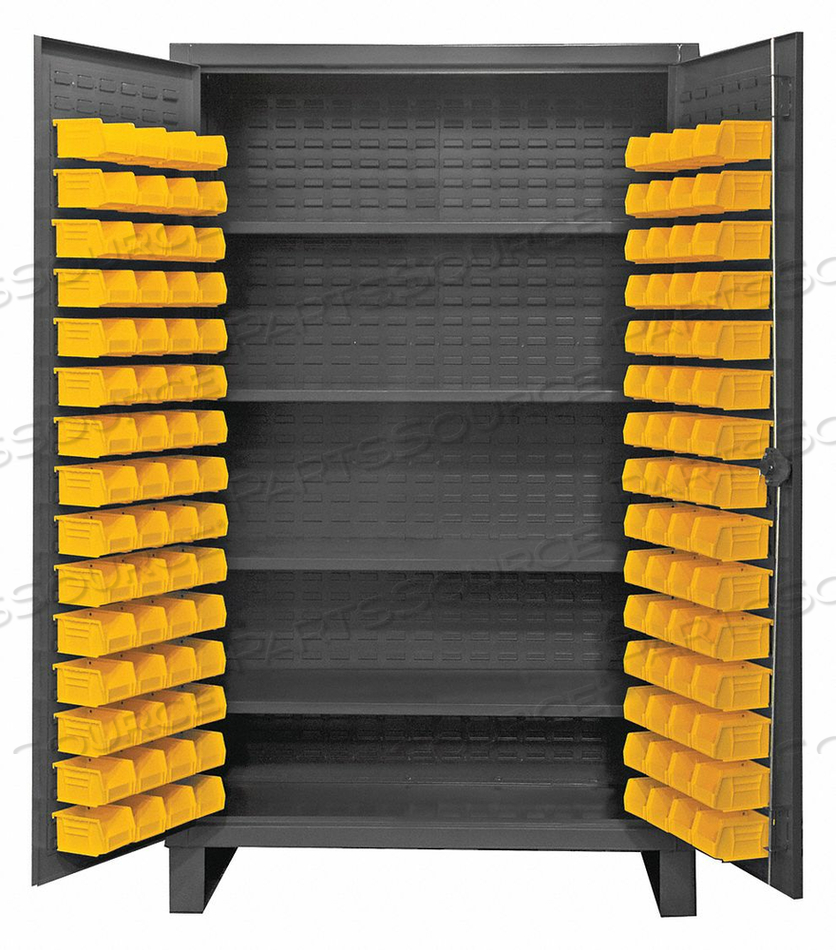 BIN CABINET - 12 GAUGE WITH 120 HOOK-ON BINS & SHELVES, 48"W X 24"D X 78"H by Durham Manufacturing Company BIN CABINET - 12 GAUGE WITH 120 HOOK-ON BINS & SHELVES, 48"W X 24"D X 78"H by Durham Manufacturing Company