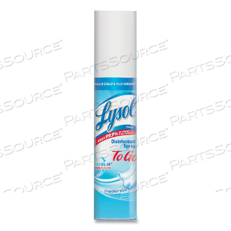 DISINFECTANT SPRAY TO GO, CRISP LINEN, 1 OZ AEROSOL SPRAY, 12/CARTON 