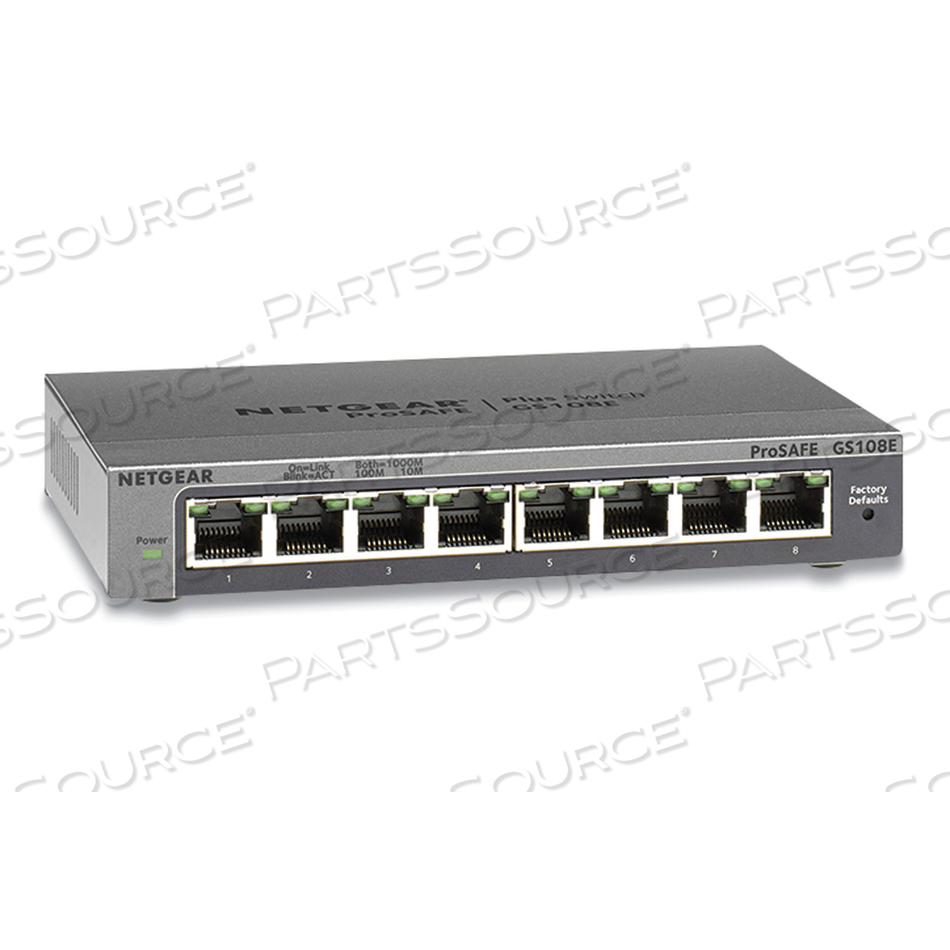 NETGEAR PLUS GS108EV3 - SWITCH - UNMANAGED - 8 X 10/100/1000 - DESKTOP, WALL-MOUNTABLE by Netgear