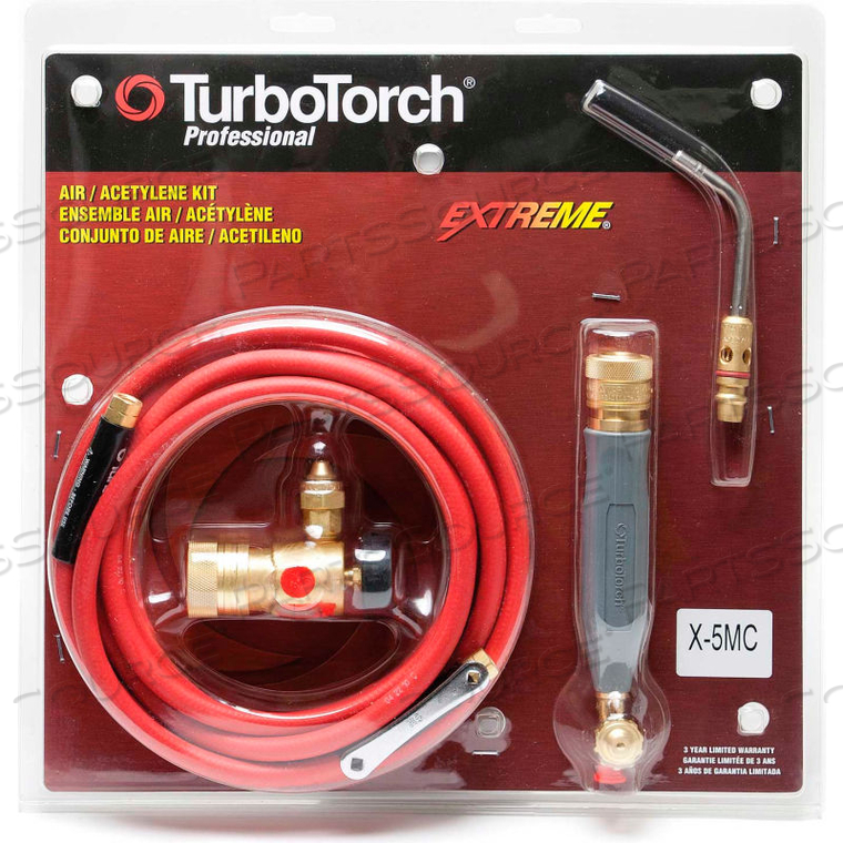 TURBOTORCH EXTREME STANDARD TORCH KITS, X-5MC KIT, AIR ACETYLENE, 12' HOSE, G4 HANDLE 