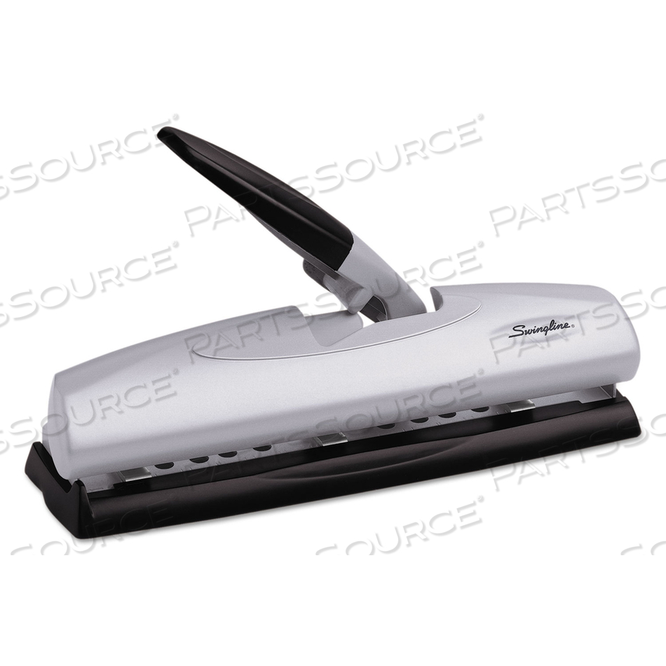 20-SHEET LIGHTTOUCH DESKTOP TWO- TO SEVEN-HOLE PUNCH, 9/32" HOLES, SILVER/BLACK by Swingline GBC