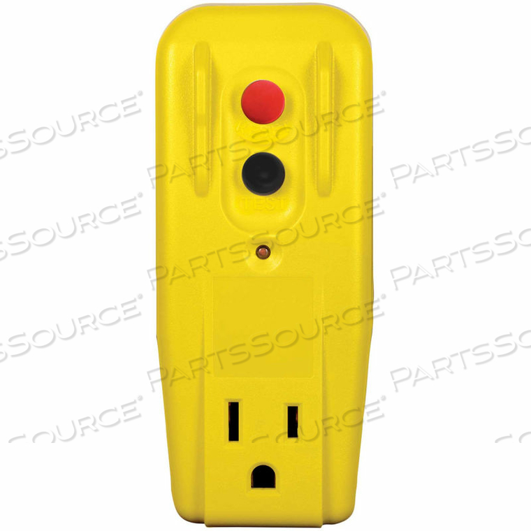 GFCI OUTLET ADAPTER, RIGHT ANGLE, AUTO RESET, YELLOW by Tower Manufacturing Corporation