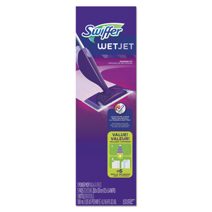 WETJET MOP, 11 X 5 WHITE CLOTH HEAD, 46" PURPLE/SILVER ALUMINUM/PLASTIC HANDLE by Swiffer