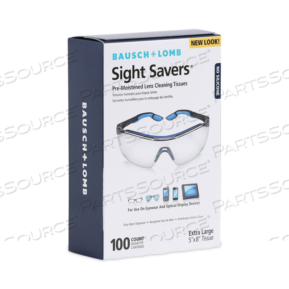 SIGHT SAVERS PREMOISTENED LENS CLEANING TISSUES, 8 X 5 by Bausch & Lomb