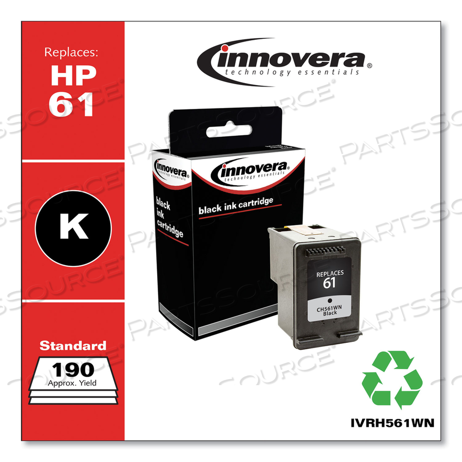 REMANUFACTURED BLACK INK, REPLACEMENT FOR 61 (CH561WN), 200 PAGE-YIELD by Innovera REMANUFACTURED BLACK INK, REPLACEMENT FOR 61 (CH561WN), 200 PAGE-YIELD by Innovera