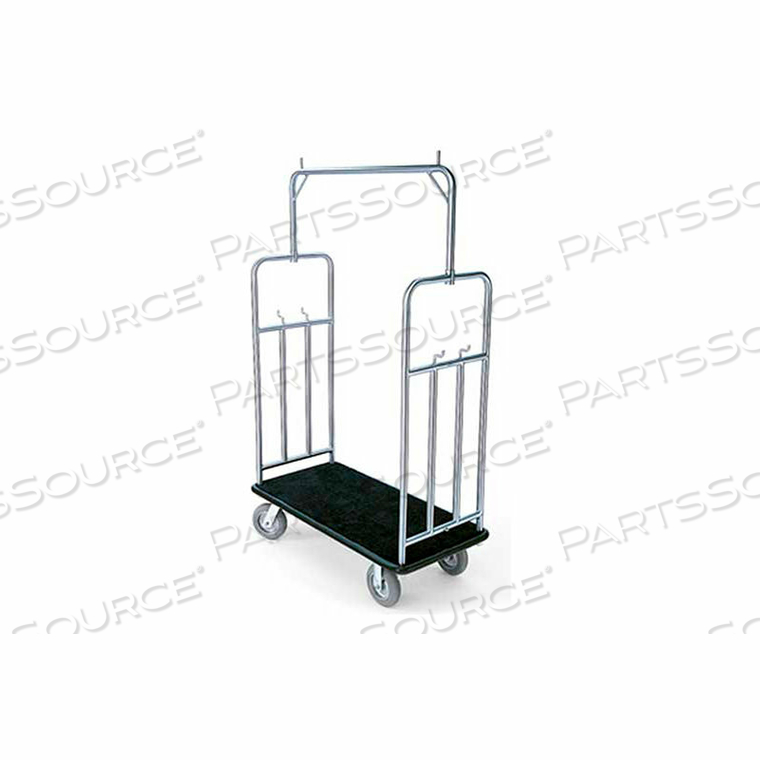 STANDARD BELLMAN CART STAINLESS, BLACK CARPET, BLACK BUMPER, 8" RUBBER by Forbes Industries