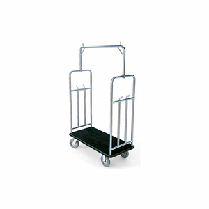 STANDARD BELLMAN CART STAINLESS, BLACK CARPET, BLACK BUMPER, 8" RUBBER by Forbes Industries STANDARD BELLMAN CART STAINLESS, BLACK CARPET, BLACK BUMPER, 8" RUBBER by Forbes Industries