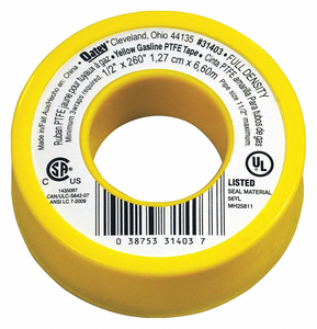 PIPE THREAD SEALANT TAPE 1/2IN W 260IN L by Oatey PIPE THREAD SEALANT TAPE 1/2IN W 260IN L by Oatey