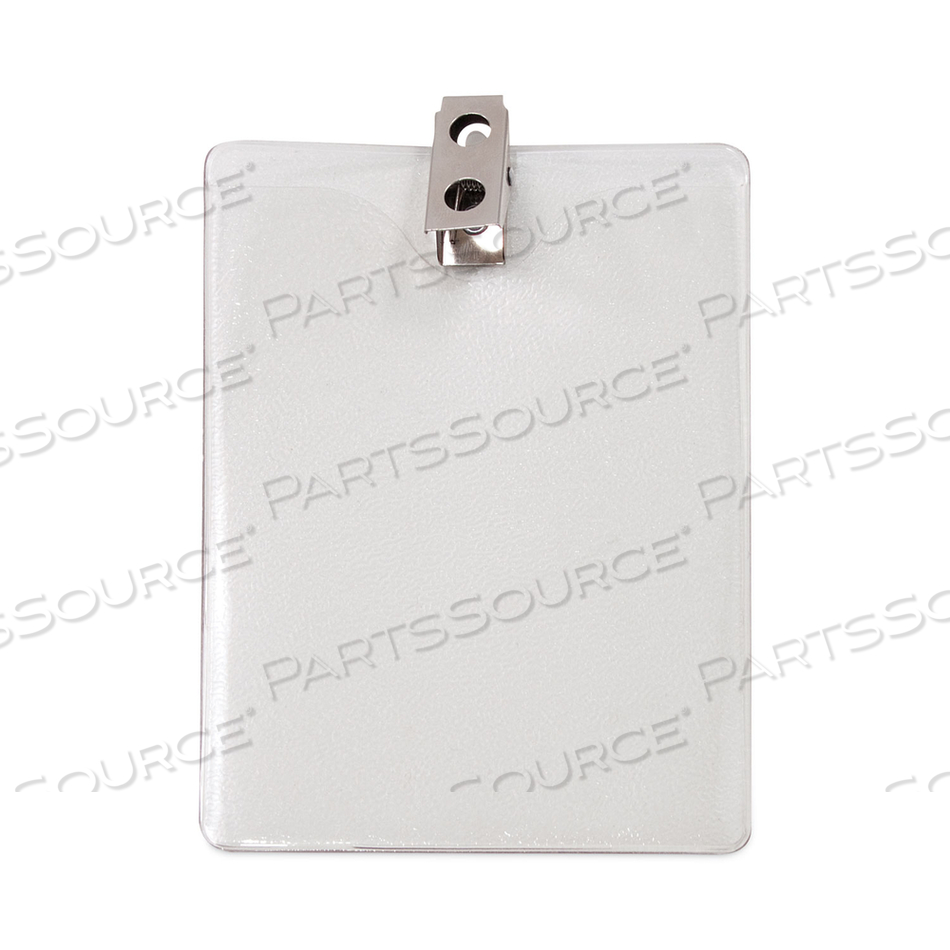 ID BADGE HOLDERS WITH CLIP, VERTICAL, CLEAR 3.8" X 4.25" HOLDER, 3.13" X 3.75" INSERT by Advantus