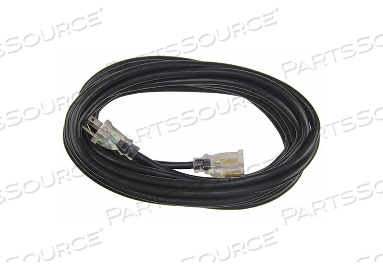 LIGHTED EXTENSION CORD, LOCATION OUTDOOR, CORD LENGTH 25 FT, WIRE SIZE 14 AWG, MAX. AMPS 15 A, VOLTAGE 125V AC, PLUG CONFIGURATION NEMA 5-15 by Power First