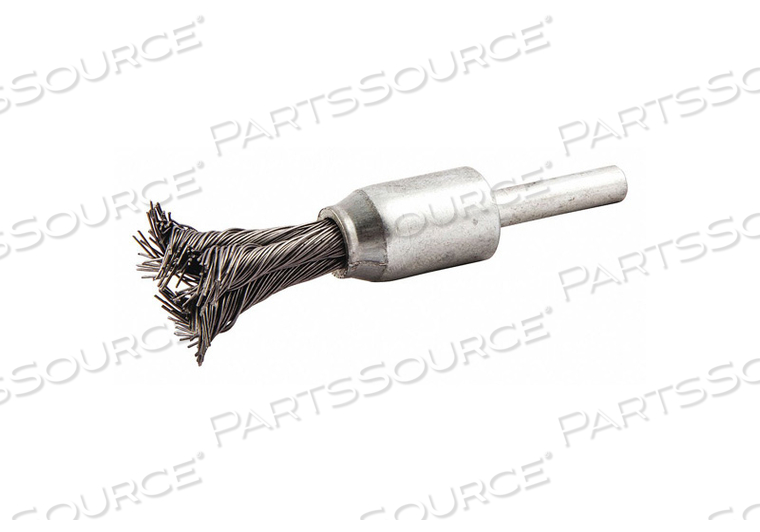 END BRUSH, TWISTED STEEL, 1/2 IN DIA, 0.006 IN FILL DIA, 1/4 IN SHANK by Norton | Saint-Gobain Abrasives END BRUSH, TWISTED STEEL, 1/2 IN DIA, 0.006 IN FILL DIA, 1/4 IN SHANK by Norton | Saint-Gobain Abrasives