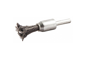 END BRUSH, TWISTED STEEL, 1/2 IN DIA, 0.006 IN FILL DIA, 1/4 IN SHANK by Norton | Saint-Gobain Abrasives