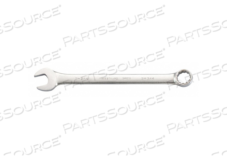 COMBINATION WRENCH, ALLOY STEEL, SATIN, HEAD SIZE 2 3/4 IN, OVERALL LENGTH 28 1/8 IN, HEAD OFFSET ANGLE 15 DEGREES , OPENING ANGLE (DEG.) 15 by Westward COMBINATION WRENCH, ALLOY STEEL, SATIN, HEAD SIZE 2 3/4 IN, OVERALL LENGTH 28 1/8 IN, HEAD OFFSET ANGLE 15 DEGREES , OPENING ANGLE (DEG.) 15 by Westward