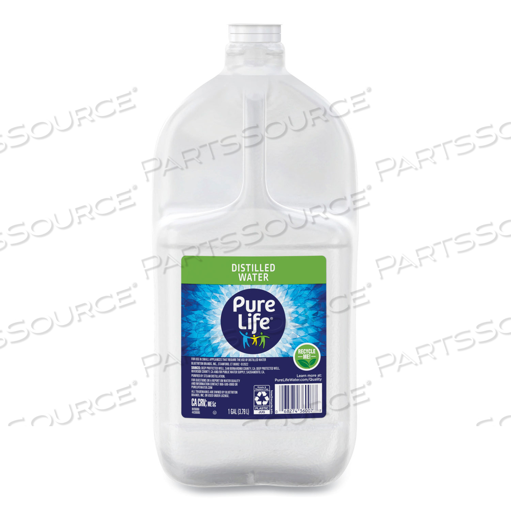 PURE LIFE DISTILLED WATER, 1 GAL BOTTLE, 6/CARTON, 36 CARTONS/PALLET 