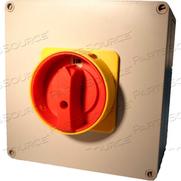MERZ, 80A, 3-POLE, ENCLOSED DISCONNECT SWITCH, RED/YELLOW by Springer Controls Co. Inc MERZ, 80A, 3-POLE, ENCLOSED DISCONNECT SWITCH, RED/YELLOW by Springer Controls Co. Inc
