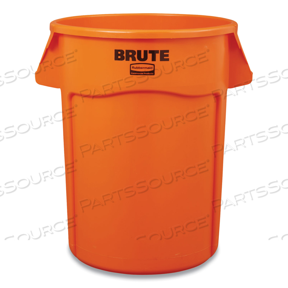 BRUTE ROUND CONTAINER, 44 GAL, PLASTIC, ORANGE by Rubbermaid Medical Division BRUTE ROUND CONTAINER, 44 GAL, PLASTIC, ORANGE by Rubbermaid Medical Division