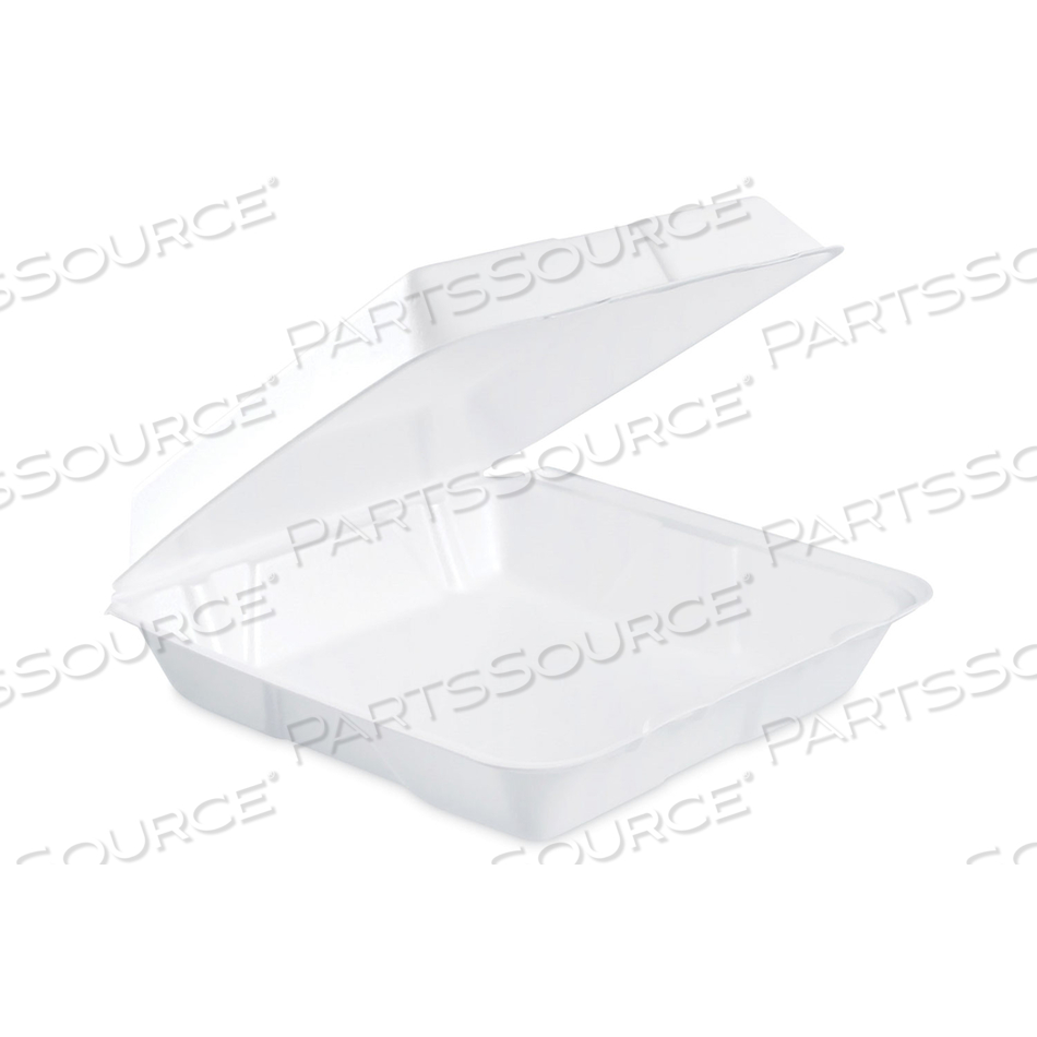 INSULATED FOAM HINGED LID CONTAINERS, 1-COMPARTMENT, 9.3 X 9.5 X 3, WHITES/CARTON by Dart Container Corporation INSULATED FOAM HINGED LID CONTAINERS, 1-COMPARTMENT, 9.3 X 9.5 X 3, WHITES/CARTON by Dart Container Corporation