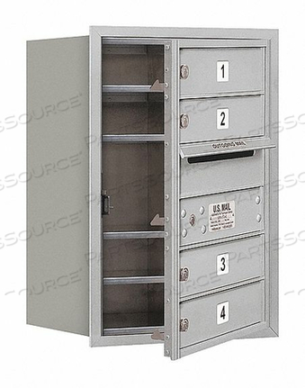 HORIZ MAILBOX USPS 4DR ALUM FL 23-1/2IN by Salsbury Industries