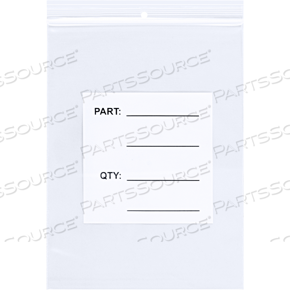 PARTS BAGS W/HANG HOLES, 4 MIL, 6" X 8", CLEAR, 1000/CASE by BOX Partners (Box Acquisitions, LLC)