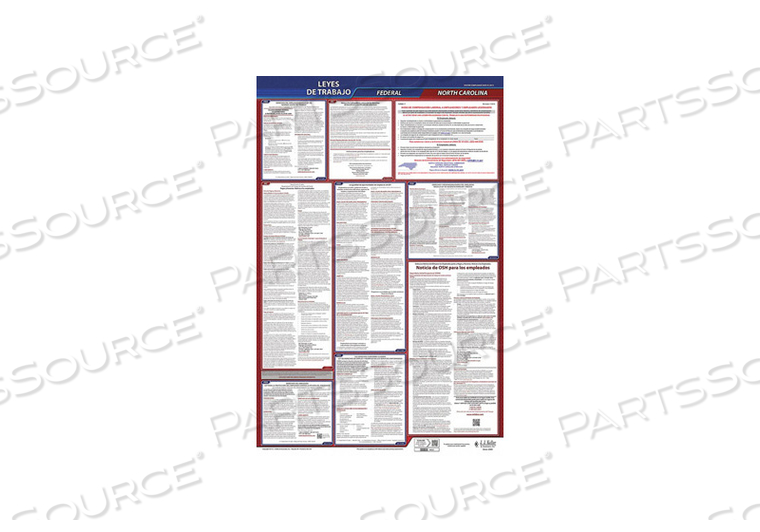 LABOR LAW POSTER FED/STA NC SP 26INH 3YR by J.J. Keller & Associates