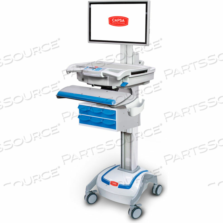 M38E XP NON-POWERED POINT OF CARE MOBILE LCD CART WITH SIX LOCKING BINS 