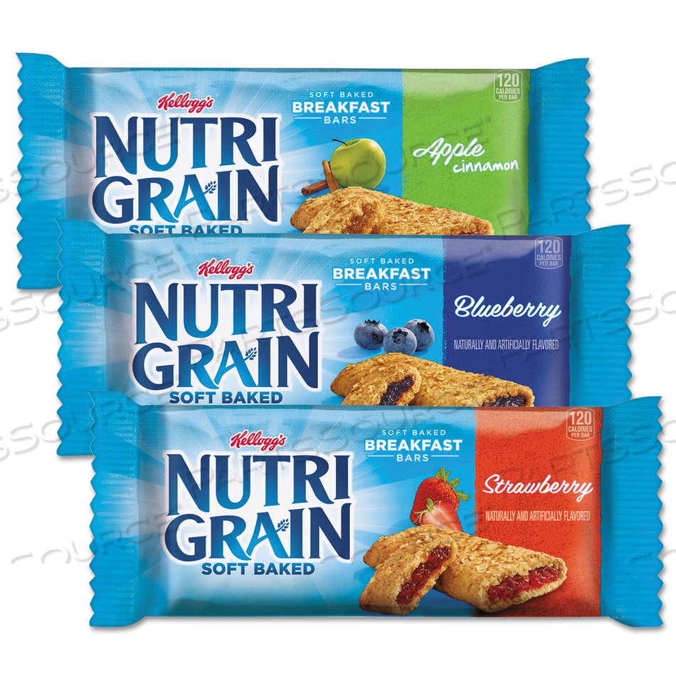 NUTRI-GRAIN SOFT BAKED BREAKFAST BARS, ASSTD: APPLE, BLUEBERRY, STRAWBERRY, 1.3 OZ BAR by Kellogg's NUTRI-GRAIN SOFT BAKED BREAKFAST BARS, ASSTD: APPLE, BLUEBERRY, STRAWBERRY, 1.3 OZ BAR by Kellogg's