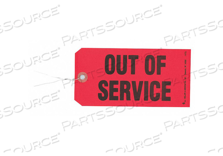 OUT OF SERVICE TAG RECTANGLE 3-1/8 PK50 by J.J. Keller & Associates