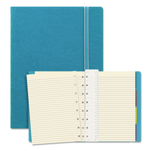 NOTEBOOK, 1 SUBJECT, MEDIUM/COLLEGE RULE, AQUA COVER, 8.25 X 5.81, 112 SHEETS by Filofax