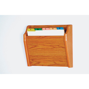 SINGLE TAPERED POCKET CHART HOLDER - MEDIUM OAK by Wooden Mallet