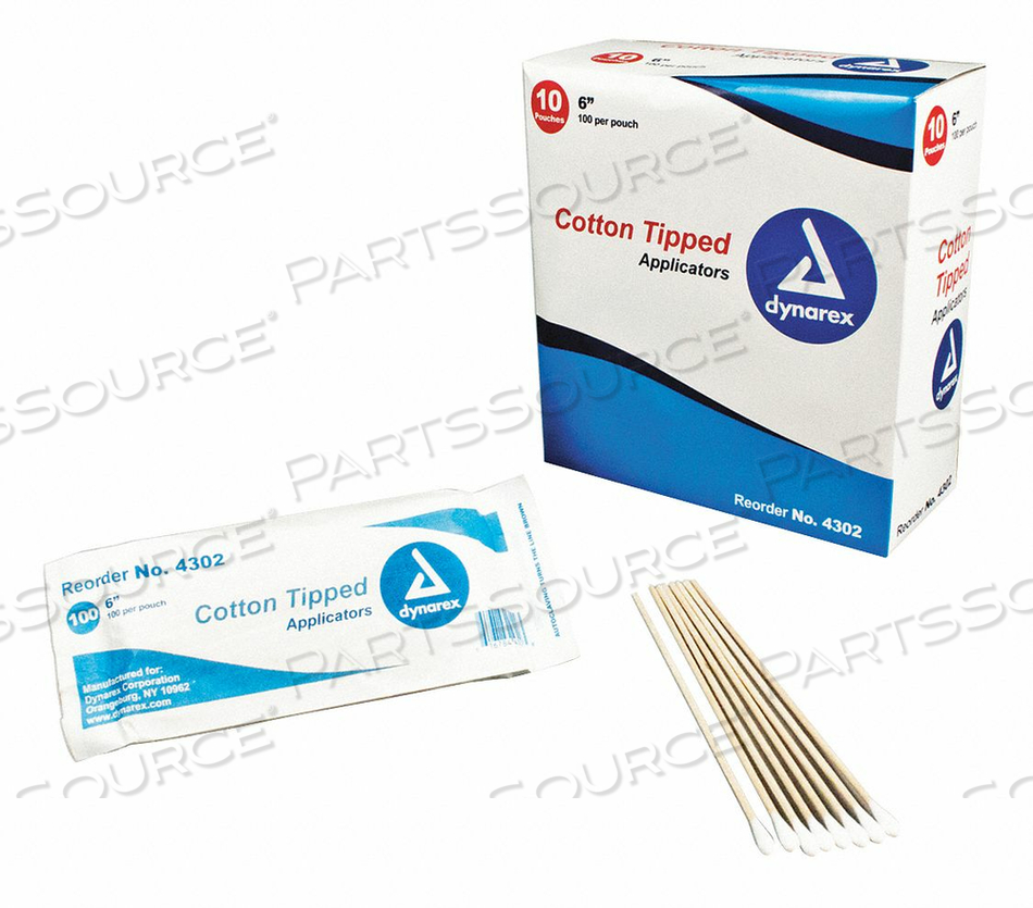 COTTON TIP SWAB NON-STERILE 6 L PK1000 by Dynarex