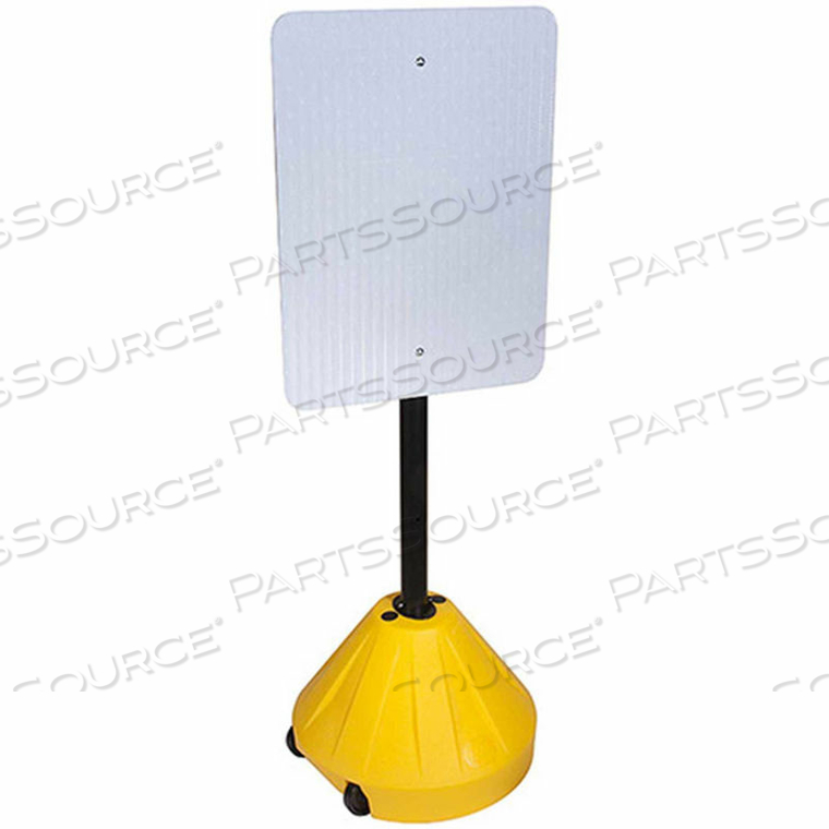 MAGIC MASTER NEXT GENERATION ROLLING YELLOW SIGN BASE W/ 58" POLE by Joseph Struhl Co., Inc.