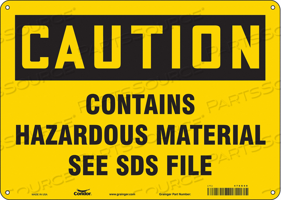 SAFETY SIGN 14 WX10 H 0.060 THICKNESS 