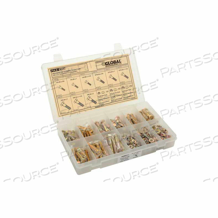 BUTTON SOCKET HEAD CAP SCREW KIT REFILL - ALLOY STEEL - 4-40 TO 5/16-18 - 20 ITEMS, 830 PIECES 